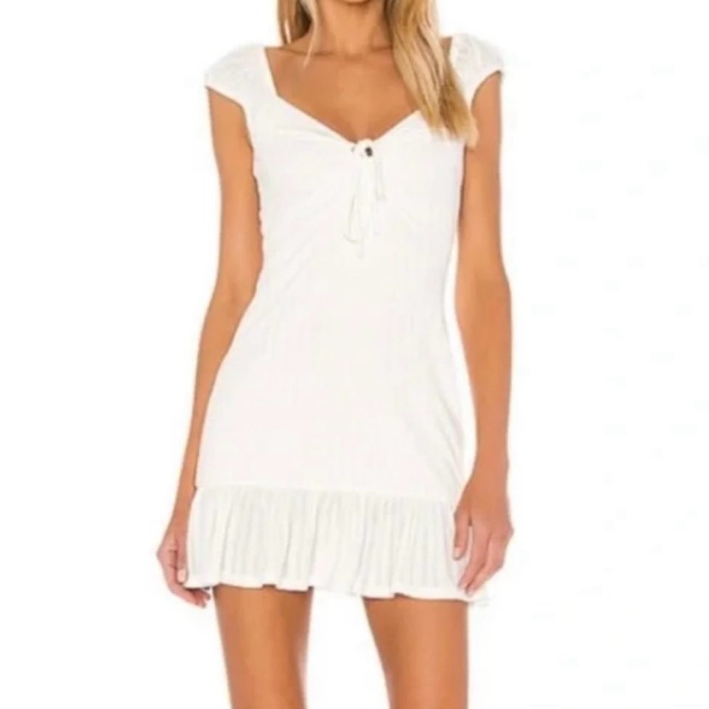 Lovers + Friends White Cap Sleeve Mini Dress, Size small. Tags off, never worn